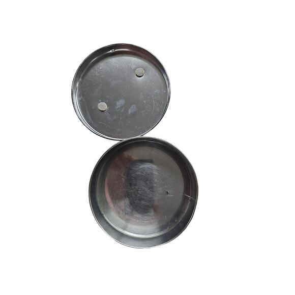 Vintage Christmas Tin Metzke Pewter Santa Clause Old Saint Nick 1972 Shabby - Picture 5 of 7